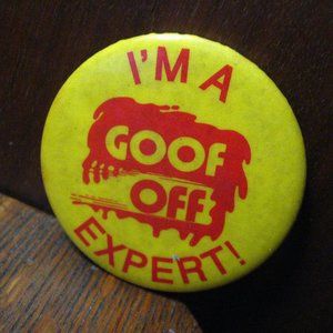 😊 Goof Off Remover Vintage 1980's Lapel Pin
